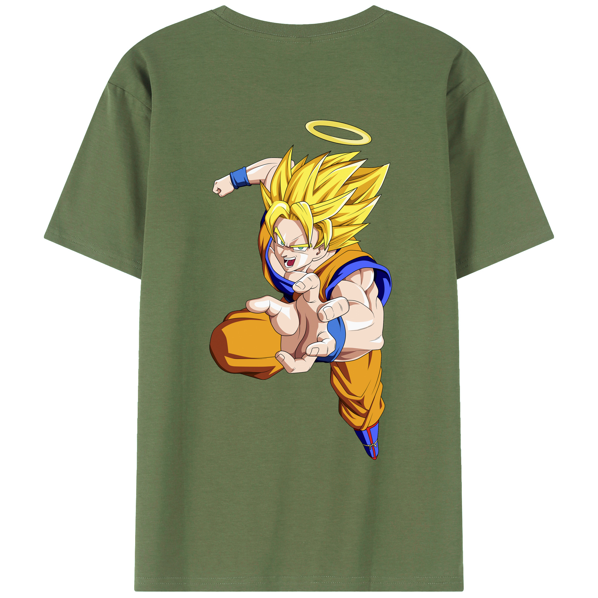 （画像用） ドラゴンボール 孫悟空（そん ごくう）Son Goku カカロット DRAGON BALL Kakarotto 綿100％ メンズ半袖Tシャツ（バックプリント） 通気性